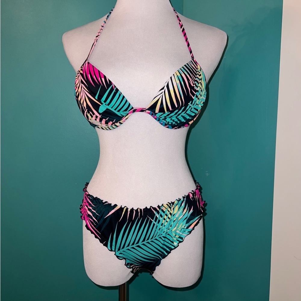 Tropical Print Bikini Set